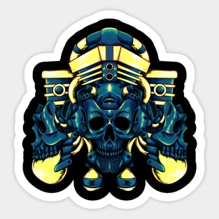 Mechanical Skull Sticker